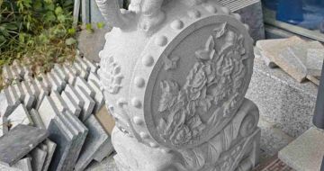 拉萨芝麻白抱鼓石 庭院抱鼓石