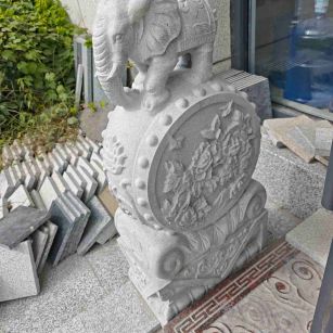 拉萨芝麻白抱鼓石 庭院抱鼓石