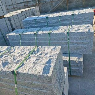 拉萨芝麻白自然面整石 坐凳